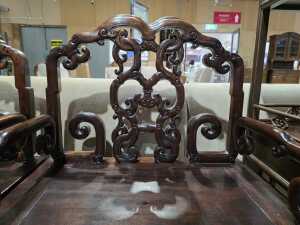 Pair of Chinese-style Rosewood armchairs - 3