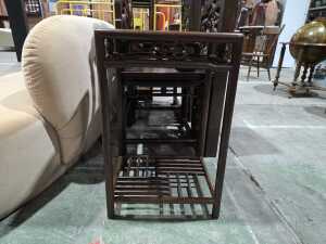Antique Chinese-style rosewood side table - 2