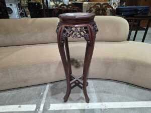 Chinese carved rosewood plant stand - 2