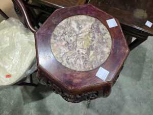 Chinese carved rosewood plant stand - 4