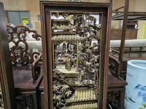 Pair of carved giltwood panels - 4