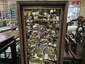Pair of carved giltwood panels - 5