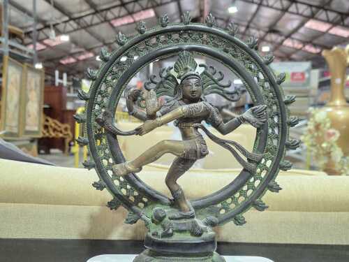 Vintage metal statue of Shiva Nataraja, the Lord of the Dance