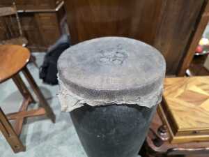 Traditional Papua New Guinea Kundu drum with lizard skin to end - 4