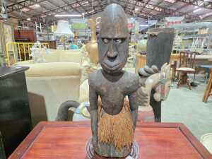 Traditional Papua New Guinea carved timber ancestor figure
