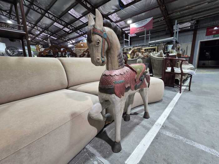 Hand painted timber decorative horse figure
