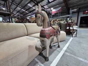 Hand painted timber decorative horse figure