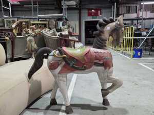 Hand painted timber decorative horse figure - 4