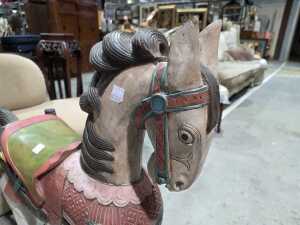 Hand painted timber decorative horse figure - 5