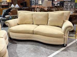 Two cream-colour fabric lounge - 2