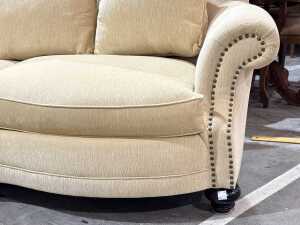 Two cream-colour fabric lounge - 4