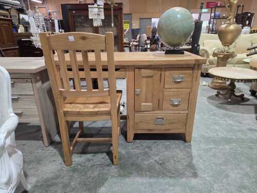 Modern timber study desk and matching chair