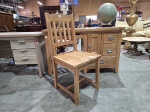 Modern timber study desk and matching chair - 2