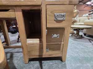 Modern timber study desk and matching chair - 3