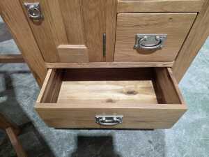 Modern timber study desk and matching chair - 5