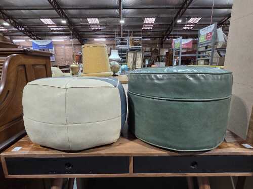 Two mid-century foot stools