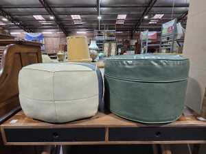 Two mid-century foot stools