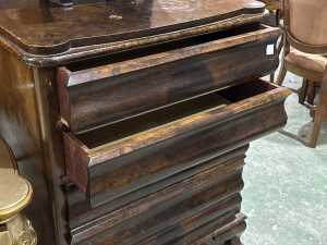 Antique flame mahogany chest of drawers - 2