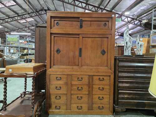 Vintage Japanese timber kitchen cupboard