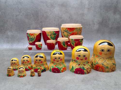 Vintage hand-painted Matryoshka Russian nesting dolls