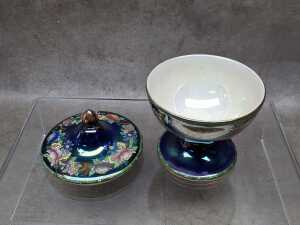 Three ceramic lustreware pieces - 4