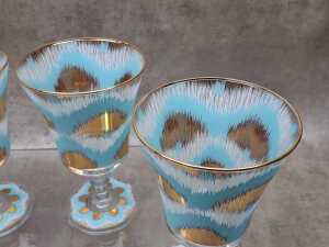 Four Les Ottomans Ikat stemmed wine glasses - 2