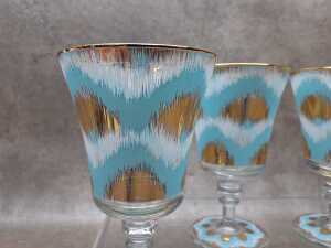 Four Les Ottomans Ikat stemmed wine glasses - 3