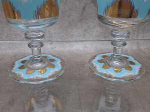 Four Les Ottomans Ikat stemmed wine glasses - 4