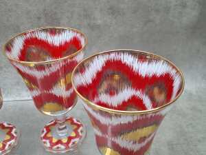 Four Les Ottomans Ikat stemmed wine glasses - 2