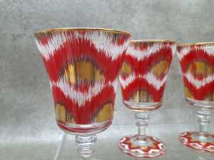 Four Les Ottomans Ikat stemmed wine glasses - 3