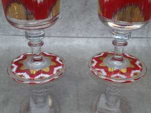 Four Les Ottomans Ikat stemmed wine glasses - 4