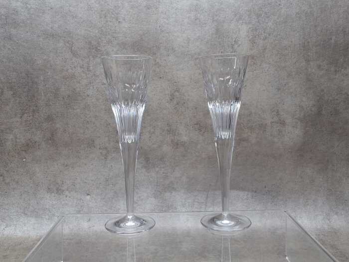 Two Waterford Crystal champagne glasses