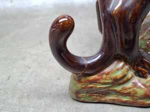 Porcelain figure of a snarling panther by Wye (artist unknown), made 1981 - 6