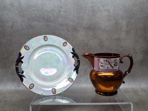Two lustreware ceramic pieces