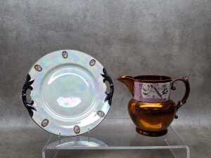 Two lustreware ceramic pieces