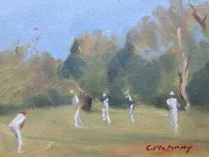Two framed miniature oil paintings on board - 4