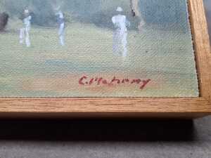 Two framed miniature oil paintings on board - 5