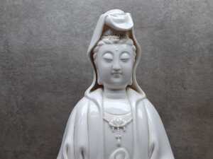 Two Guan Yin Blanc de Chine porcelain figures - 2