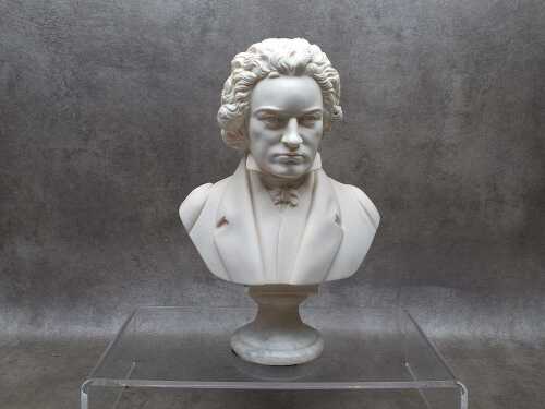 A marble-look bust of Beethoven by A. Giannelli