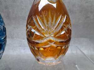 Two cut to clear crystal decanters - 4