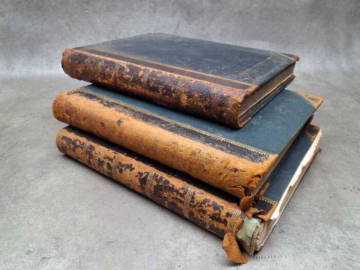 Three antique volumes of Cyclopedia of Victoria