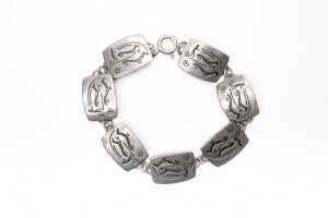 A Jorgen Jensen necklace and bracelet set in pewter - 4