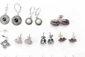A collection of earrings in sterling silver - 3