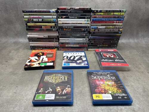 Mostly music DVDs, together with three Blu-rays