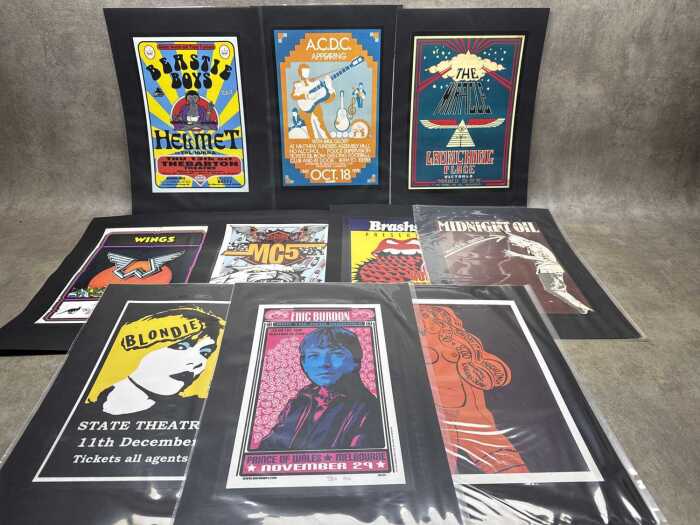 Collection of music-related reproduction posters