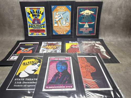 Collection of music-related reproduction posters