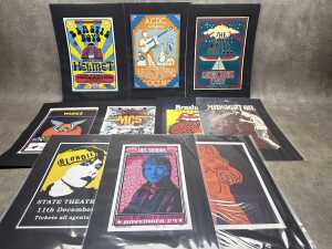 Collection of music-related reproduction posters