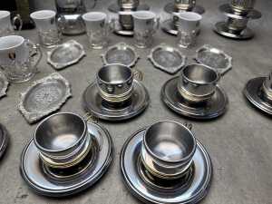 Group of demitasse and Glasnost Italian espresso maker - 4