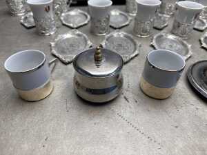 Group of demitasse and Glasnost Italian espresso maker - 5