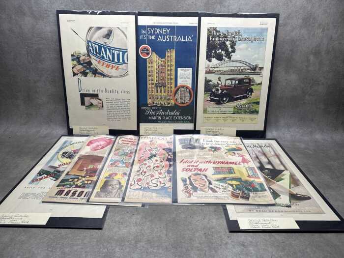 Collection of original and reproduction advertisement prints